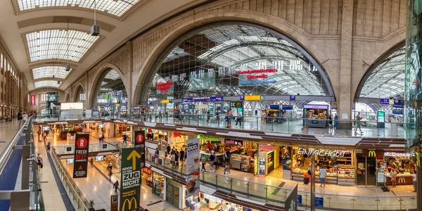 Lipcse Németország 2020 Augusztus Lipcse Vasútállomás Hauptbahnhof Hbf Deutsche Bahn — Stock Fotó