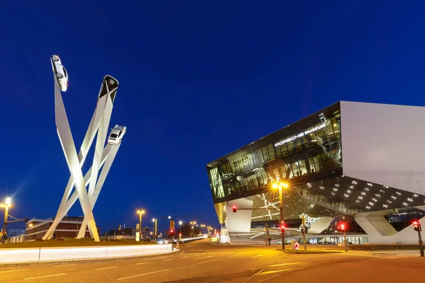 Stuttgart Allemagne Mars 2021 Porsche Museum Headquarters Siege Art Architecture — Photo