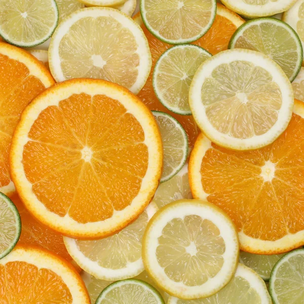 Fondo de fruta de naranja, limón y limas —  Fotos de Stock