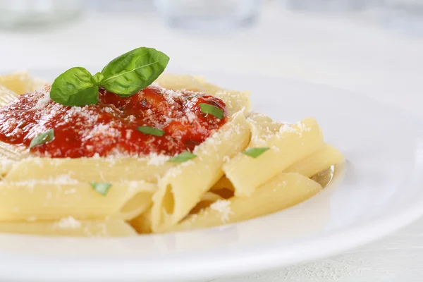 Penne Rigate Napoli with tomato sauce noodles pasta meal — Stock Photo, Image