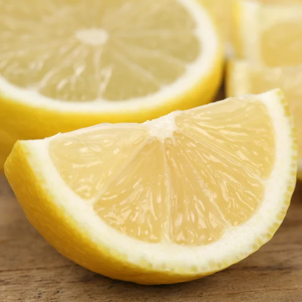 Closeup sliced lemon fruits — Stock Photo, Image