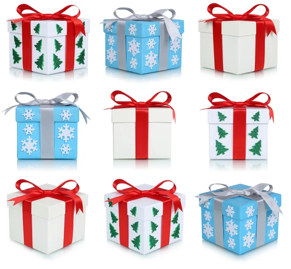 Weihnachtsgeschenkboxen Set von Geschenken — Stockfoto