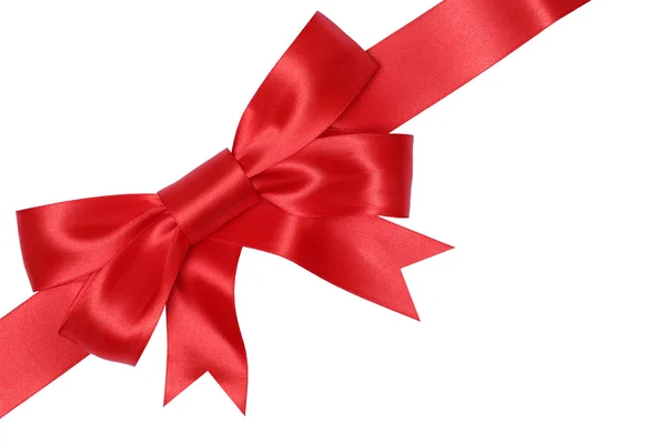 Red gift bow for gifts on Christmas, birthday or Valentines day — Stock Photo, Image