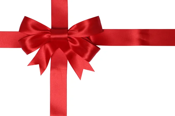 Gift card met rood lint voor giften op Kerstmis of verjaardag — Stockfoto