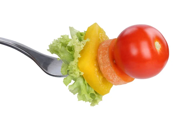 Vegetarisk, vegetarisk eller vegansk äta sallad med gaffel — Stockfoto