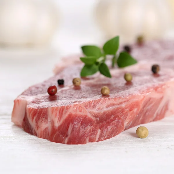 Raw pork meat cutlet steak — Stock Photo, Image