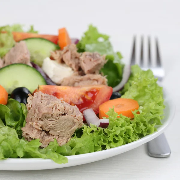 Ensalada de atún en un plato —  Fotos de Stock