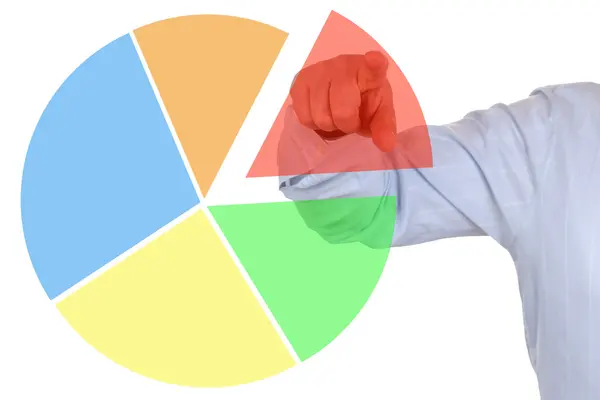 Presentatie van een zakelijke financiële statistieken cirkeldiagram diagra — Stockfoto