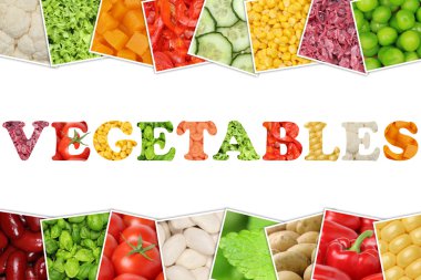 Word sebze domates, kırmızı biber, marul, patates ile