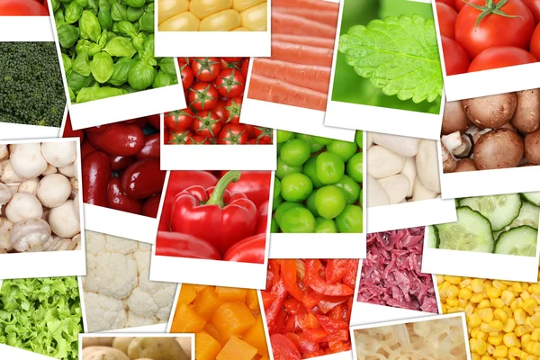 Vegetables background with tomatoes, paprika, lettuce, potatoes — Stock Photo, Image