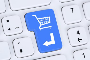 Alışveriş online sipariş e-ticaret internet salonu konsept