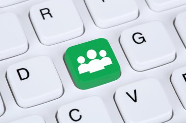 Sosyal medya veya ağ Internet online arkadaşlık bilgisayarda