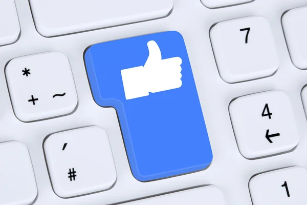 Like button icon symbol thumb up social media or network interne — Stock Photo, Image