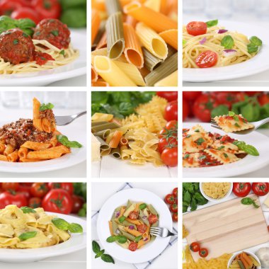İtalyan mutfağı toplama bir spagetti makarna için malzemelerin 