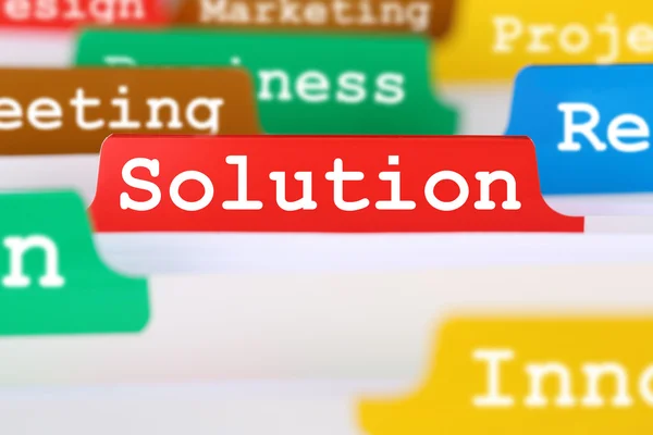 Solution for problem business concept office text on register in — Stock Photo, Image