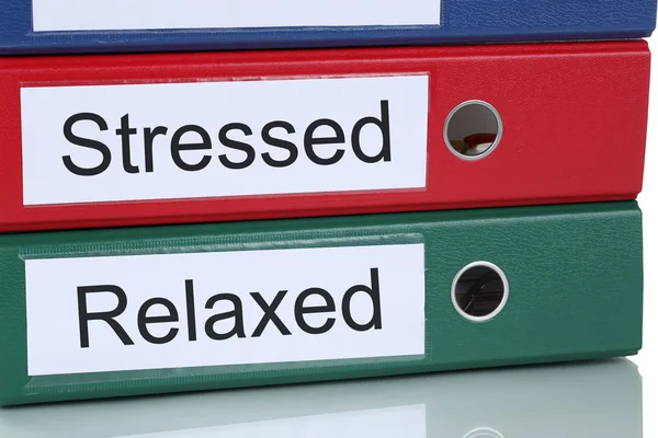 Cuidados de saúde estressados e descontraídos no conceito de negócio de escritório — Fotografia de Stock