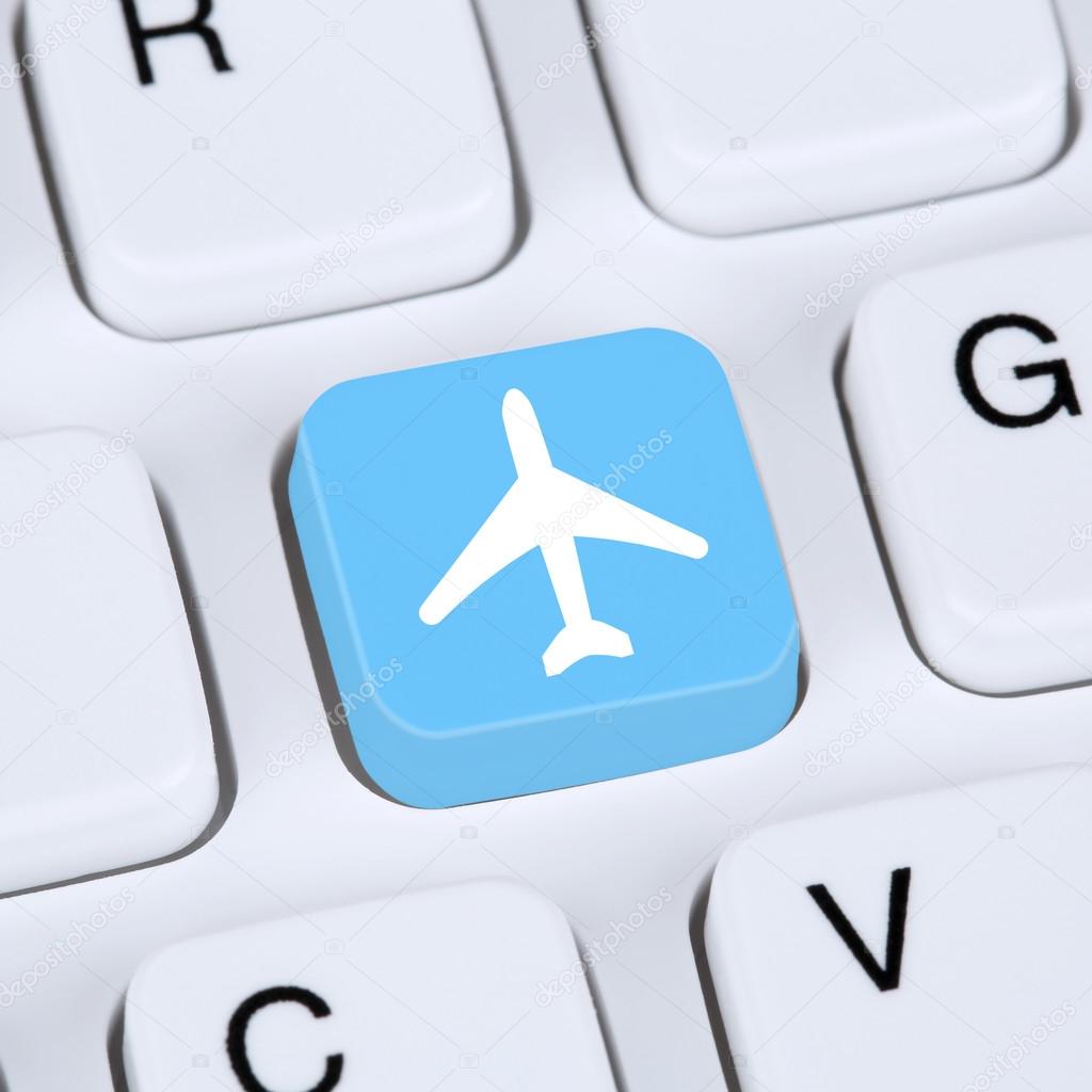 Internet concept booking flights and holidays online e-commerce 