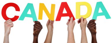 Çok etnik grup insan word Kanada holding