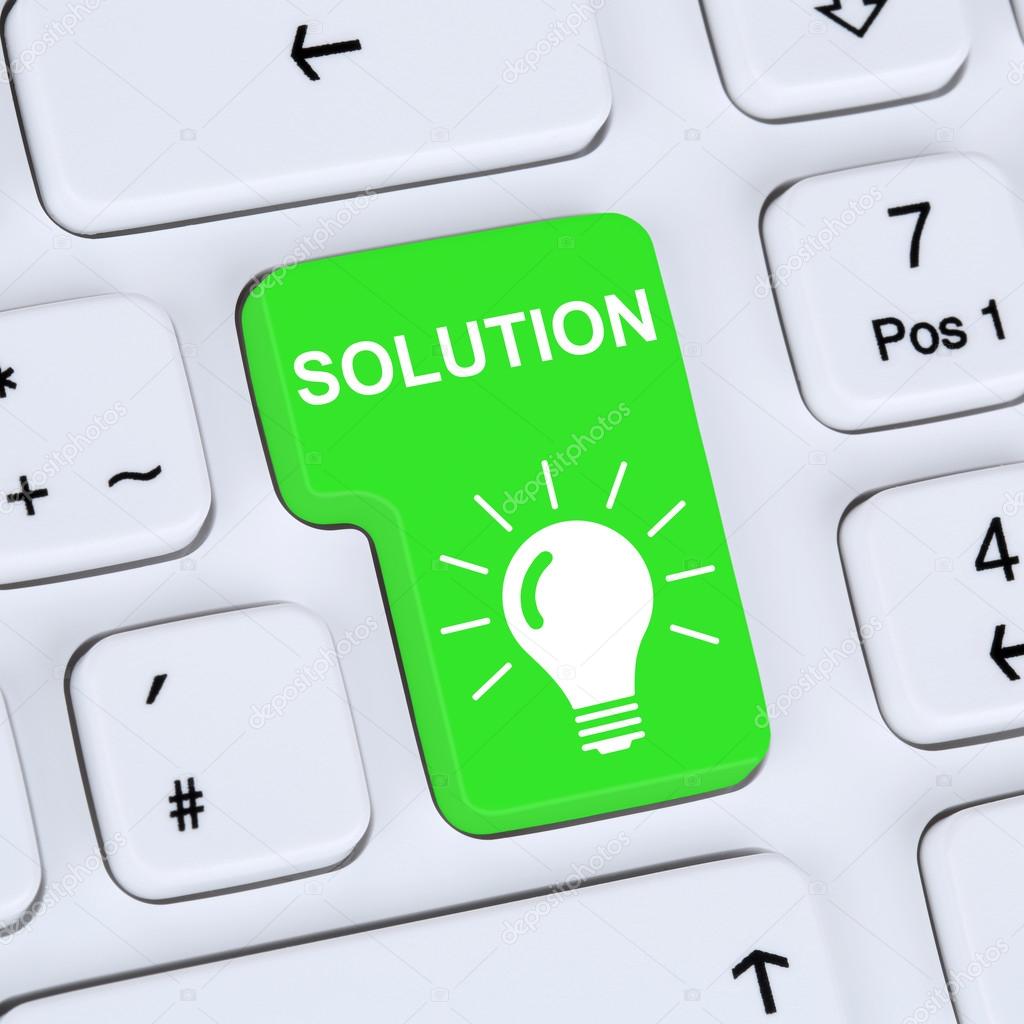 Internet concept finding solution for problem conflict button on
