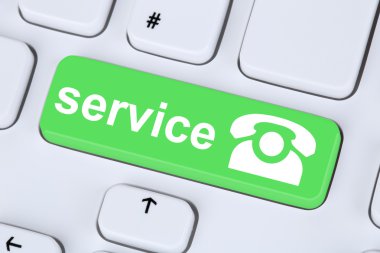 Hizmet müşteri hattı telefon sembolü bilgisayar klavye