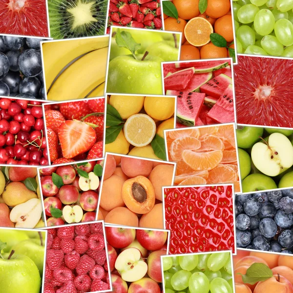 Owoc owoce tło z jabłka, pomarańczy, cytryn — Zdjęcie stockowe