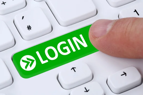 Push Login button submit on computer — Stock Photo, Image