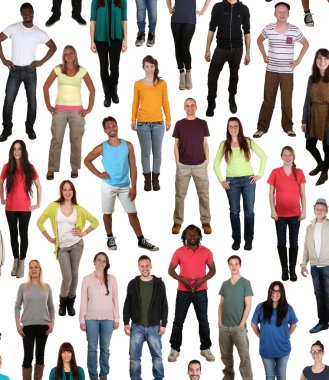 Büyük bir grup genç insanlar arka plan