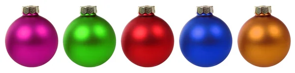 Renkli Noel baubles üst üste izole topları