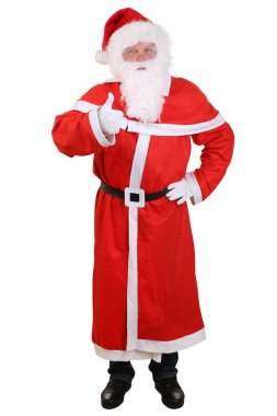 Santa Claus isolated full length portrait showing thumbs up on C