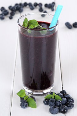 Blueberry smoothie fruit juice with blueberries fruits