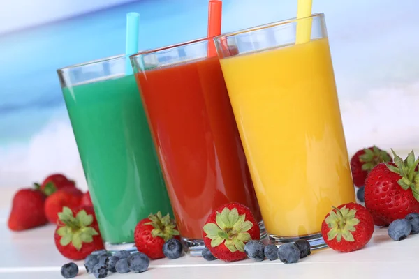 Smoothie fruit orange juice with fruits — Φωτογραφία Αρχείου