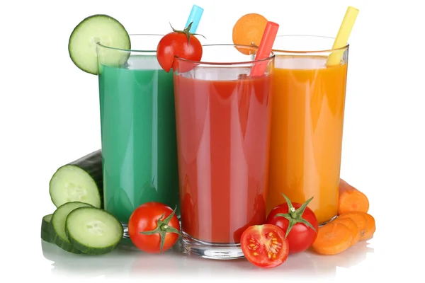 Smoothie vegetable tomato juice with vegetables isolated — 스톡 사진
