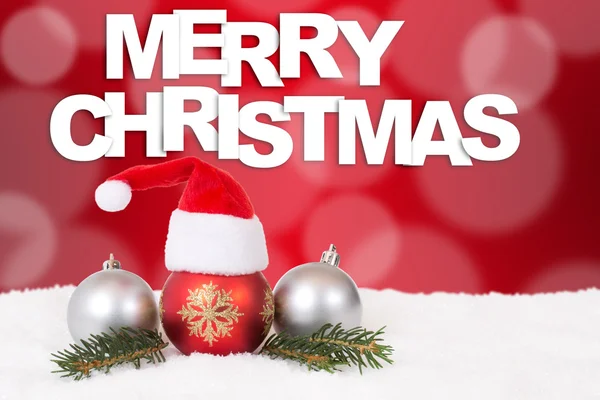 Merry Christmas card hat red background — Φωτογραφία Αρχείου