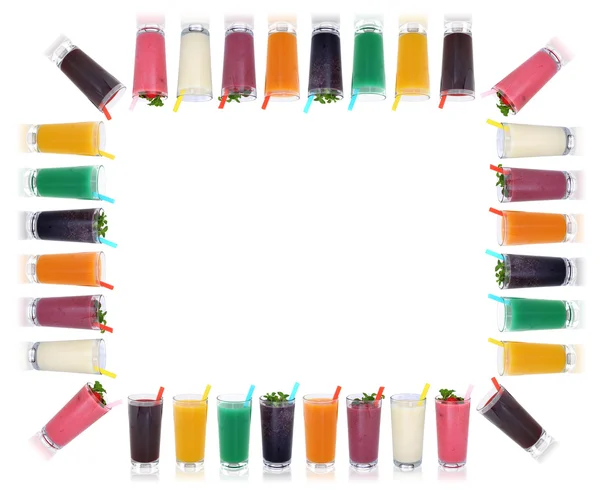 Smoothie fruit juice smoothies drinks with fruits frame and copy 免版税图库图片