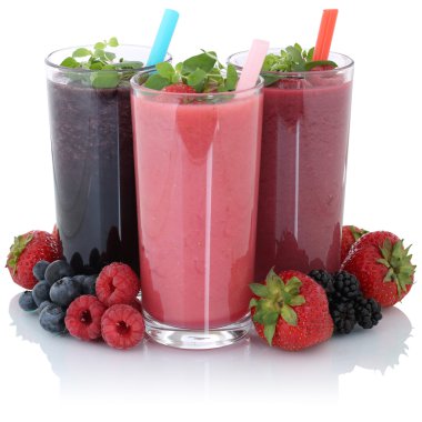 Smoothie meyve suyu izole taze meyve ile