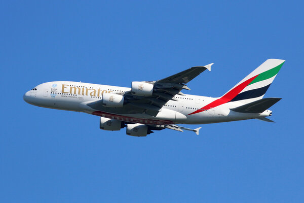 Emirates Airbus A380 airplane