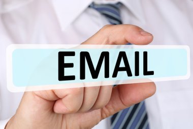 E-posta posta e-posta ile gönderme ile işadamı iş kavramı 