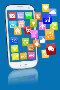 Akıllı telefon veya cep telefonu programları uygulama apps ile bir