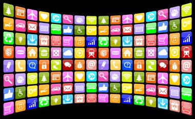Mobil cihazlar için uygulama Apps App simge simgeler Multimedya koleksiyonu