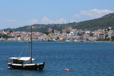 Skiathos Yunanistan panorama tatil tatil tekne deniz ada