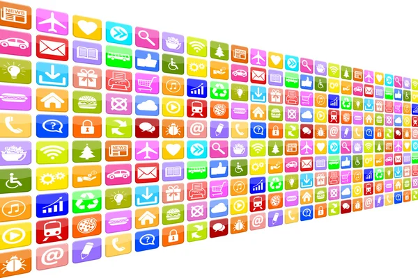 Application Apps App Icon Icons set for mobile or smart phone — Stock Photo, Image