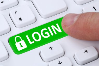 Login submit with password registration online on internet