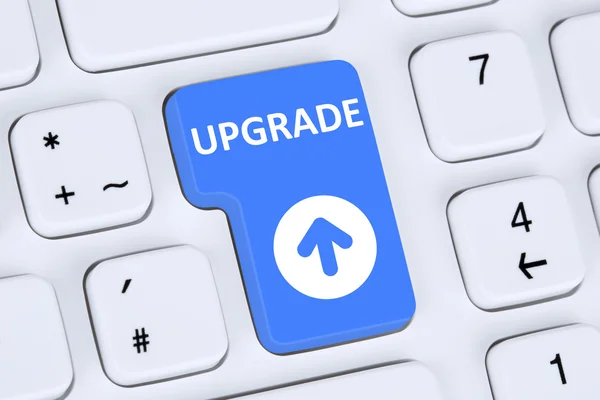 Upgrade upgrading software program computer — 스톡 사진