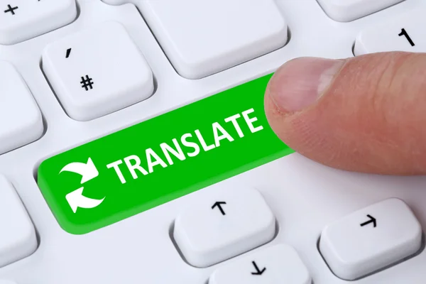 Traducir traducción traductor de idiomas extranjeros en internet — Foto de Stock