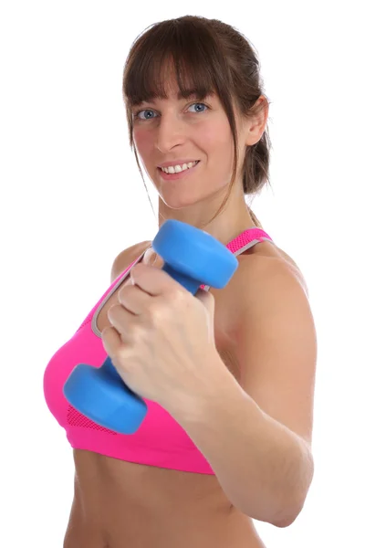 Fitness donna a allenamento sportivo fare esercizio con du — Foto Stock