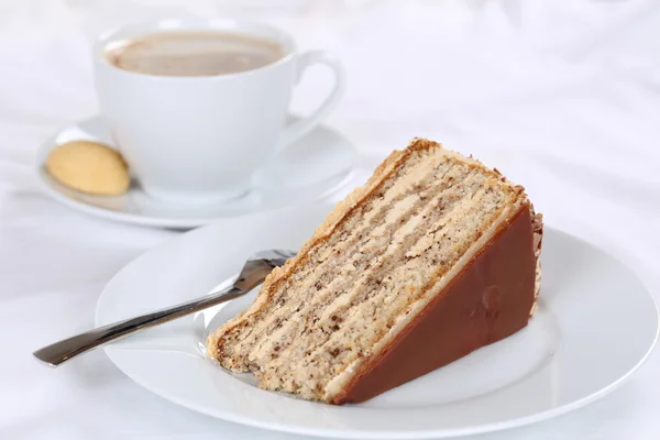 Coffee and nut cake tart dessert — Stock Photo, Image