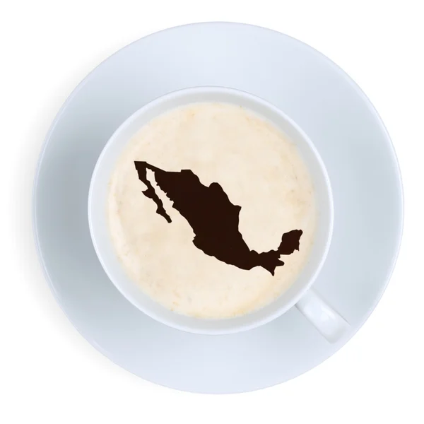 Café na xícara do México mapa isolado — Fotografia de Stock