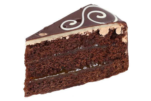 Tort czekoladowy deser kwaśny na białym tle — Zdjęcie stockowe