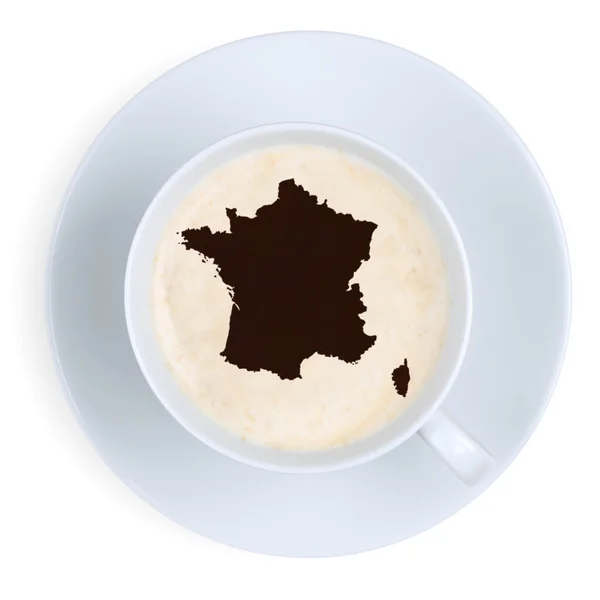 Pausa para café en Francia mapa taza aislada — Foto de Stock