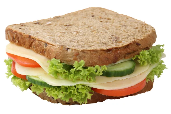 Pane tostato sandwich per la prima colazione con formaggio isolato — Foto Stock